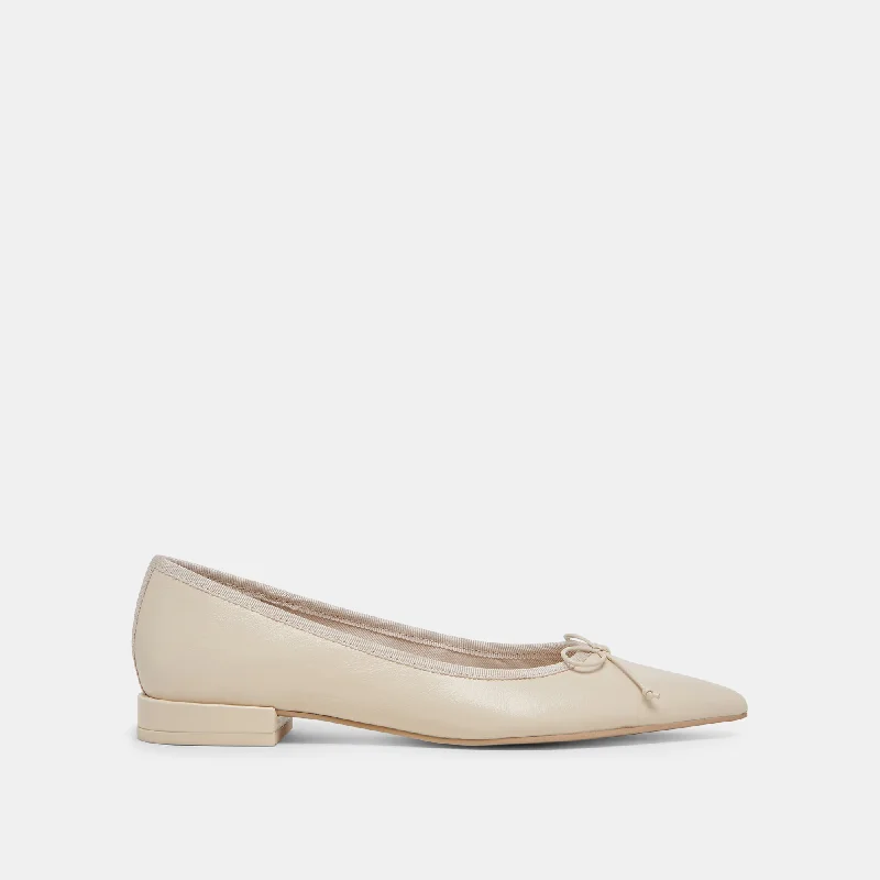 PALANI BALLET FLATS CREME CRINKLE PATENT