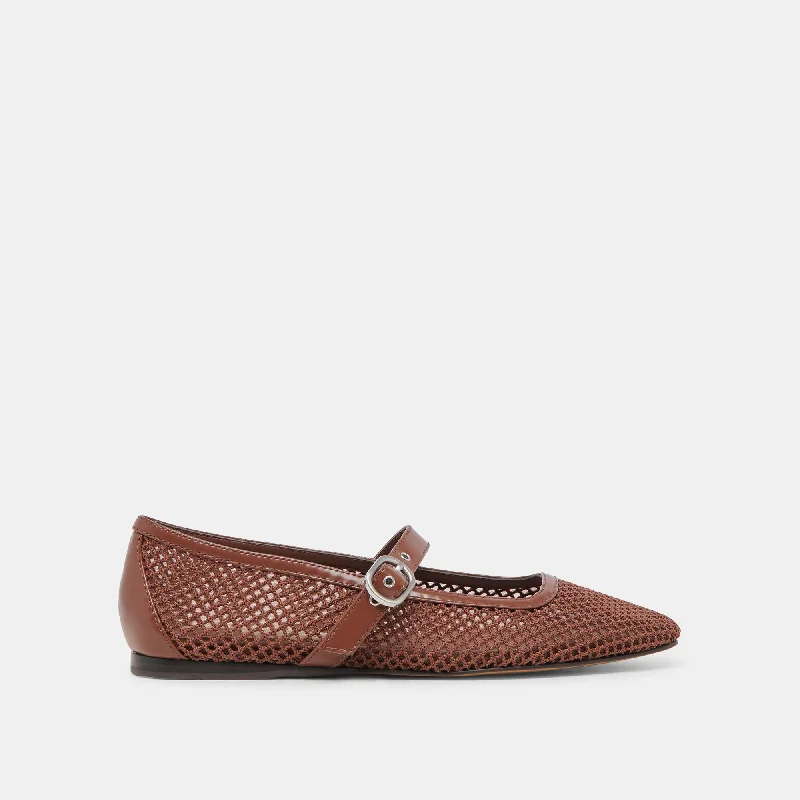 RODNI MESH BALLET FLATS TOFFEE WOVEN MESH