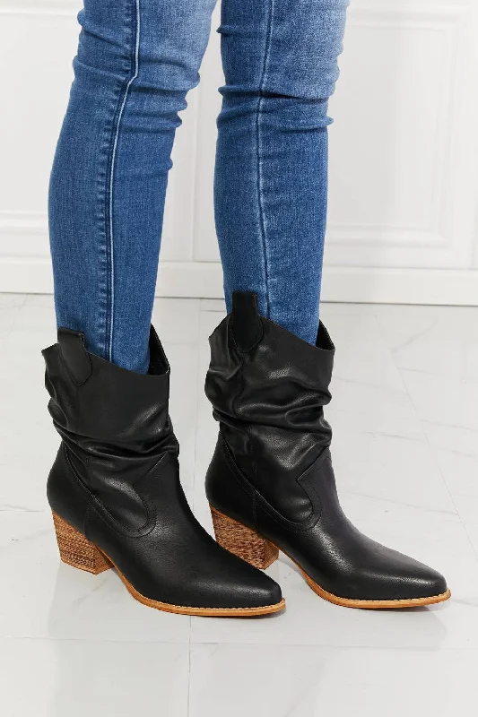 Texas Scrunch - Cowboy Boots in Black For Women