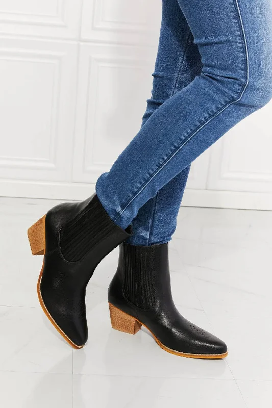 Love the Journey -  Stacked Heel Chelsea Boot in Black