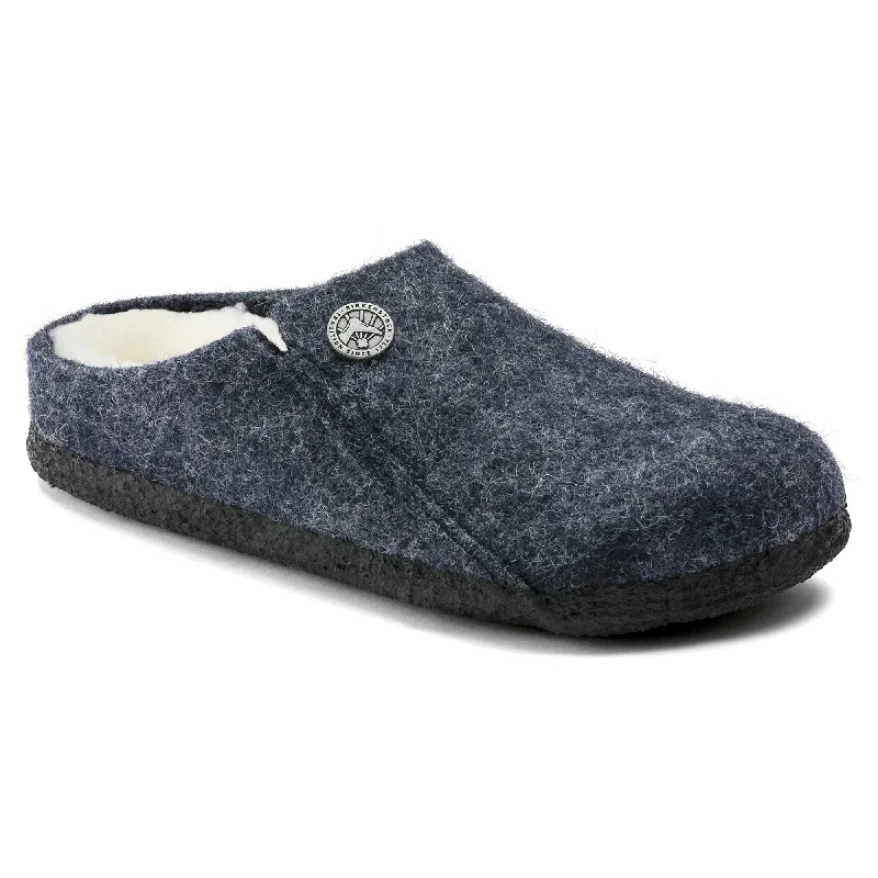 Birkenstock Kids Zermatt Shearling dark blue wool/natural shearling