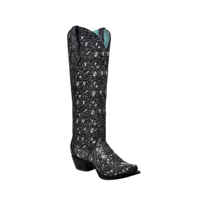 Corral Women's Glitter Overlay Triad Black Boots