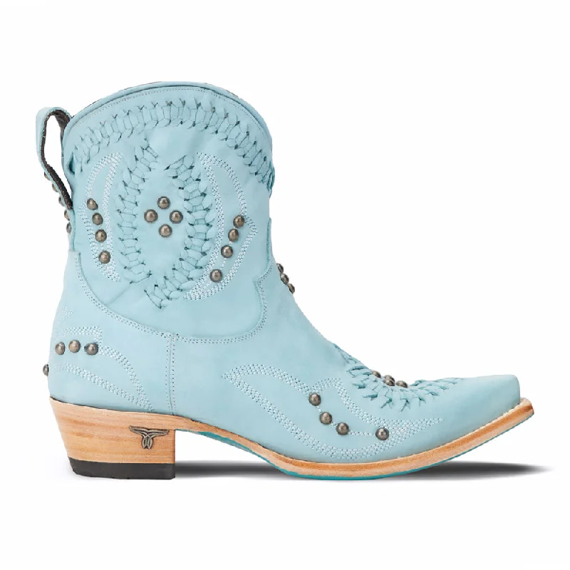 Cossette Studded Embroidered Snip Toe Zippered Cowboy Booties