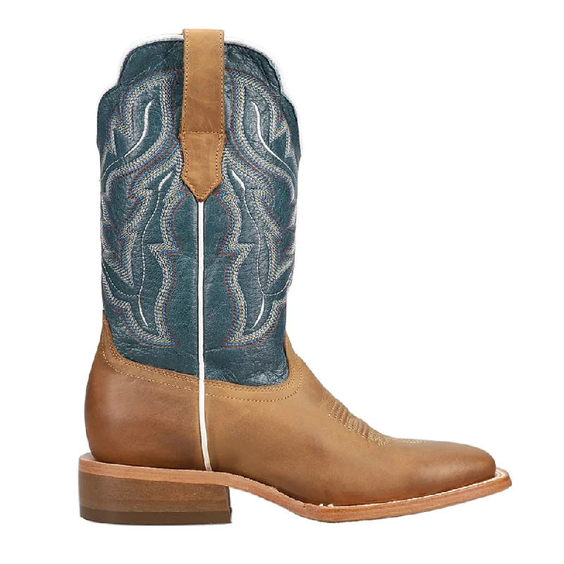 Goat Embroidered Wide Square Toe Cowboy Boots