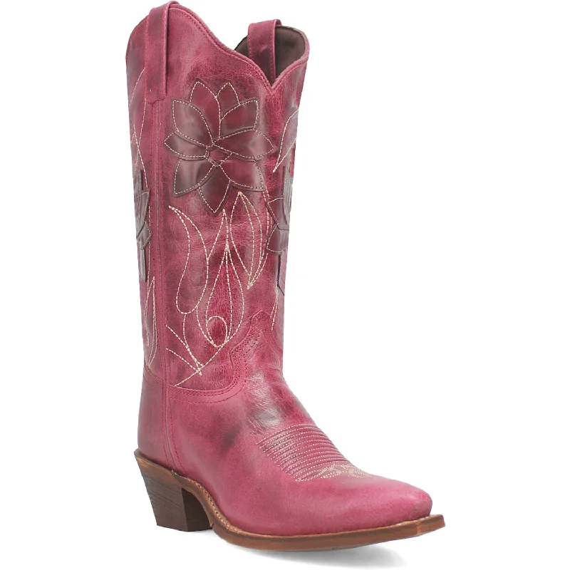 Laredo Womens Paislee Pink Leather Cowboy Boots