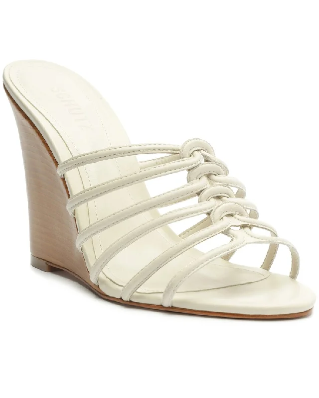 SCHUTZ Octavia Wedge Leather Sandal