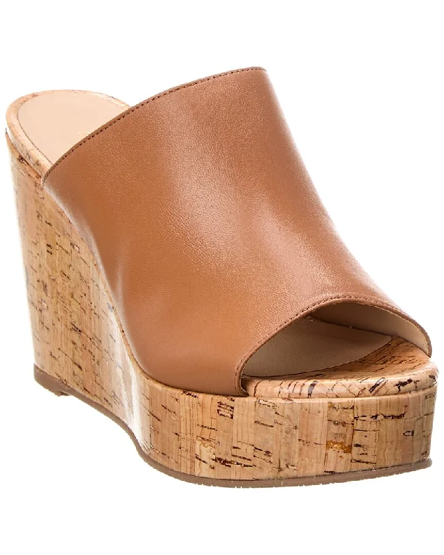 Stuart Weitzman Margarite Leather Wedge Sandal