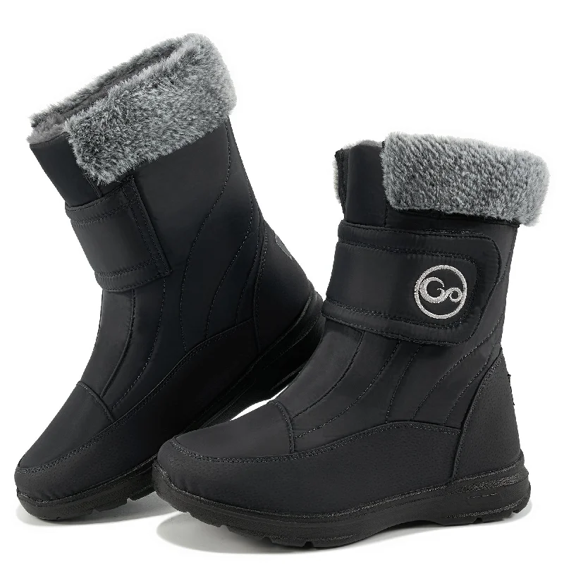 Women Snow Boots Winter Slip On Mid Calf Boots for Women Waterproof Comfortable Outdoor Shoes