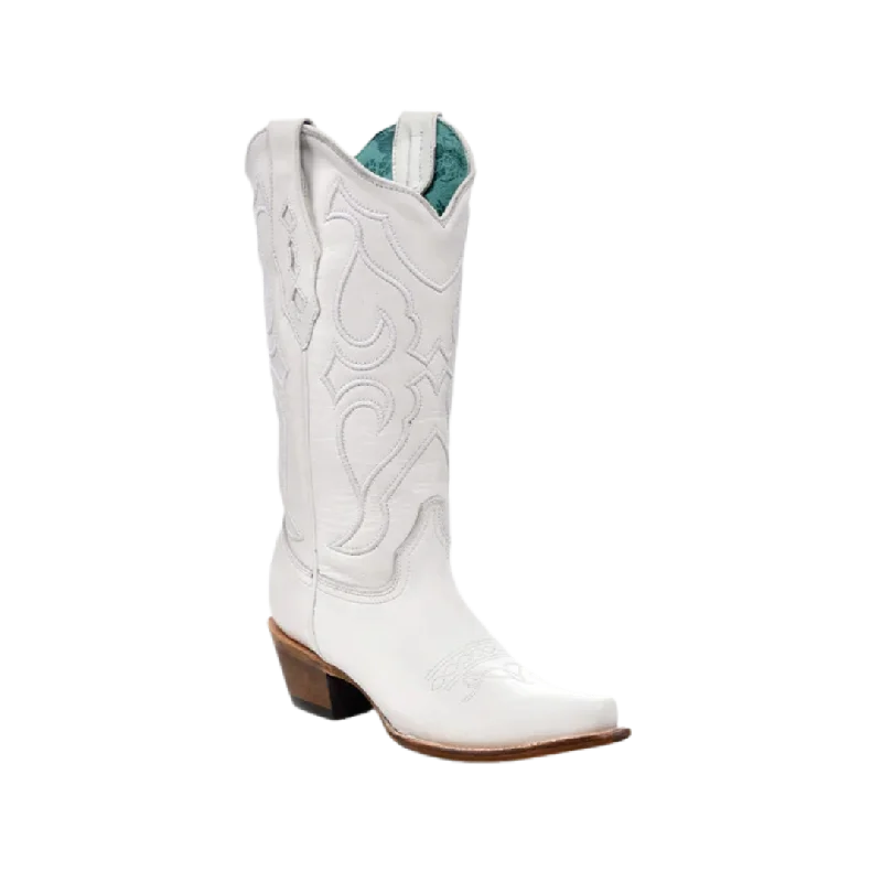 Corral Women's Embroidery Snip White Boots