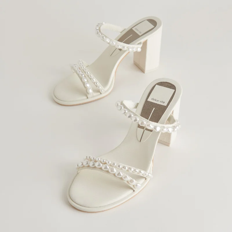 BARRIT PEARL HEELS VANILLA PEARLS