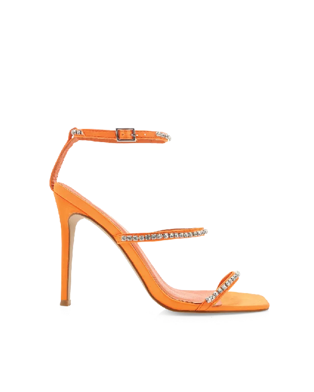 GIULIANA - TANGERINE SATIN-DIAMANTE