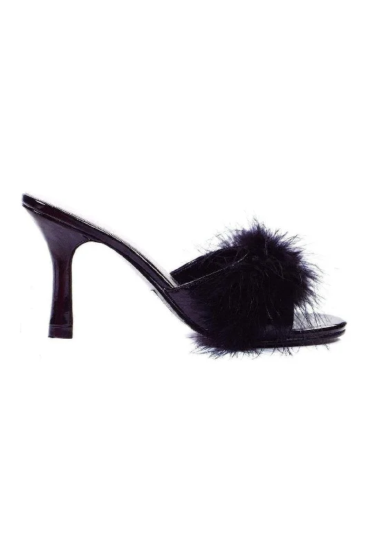 361-SASHA Marabou  | Black  Patent