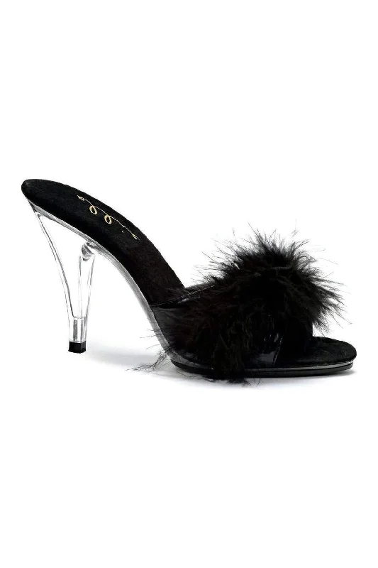 405-SASHA Marabou  | Black  Patent