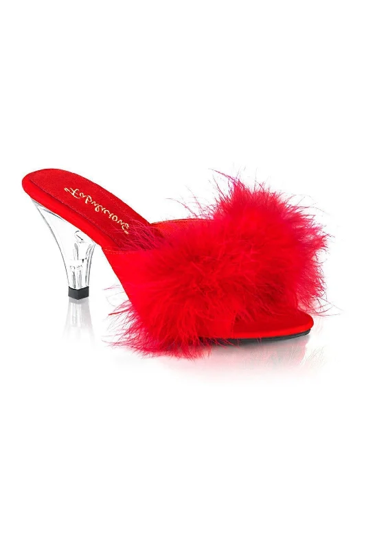 BELLE-301F Slide | Red Faux Leather