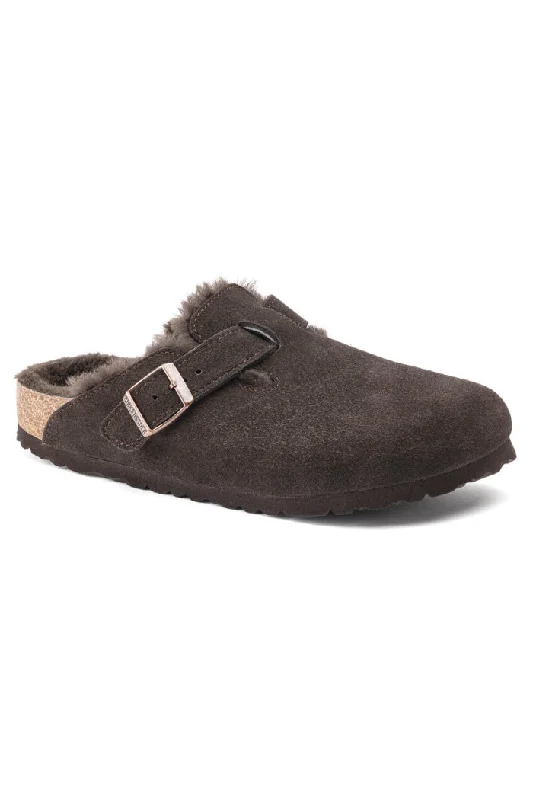 Birkenstock Boston Shearling Narrow Width in Mocca