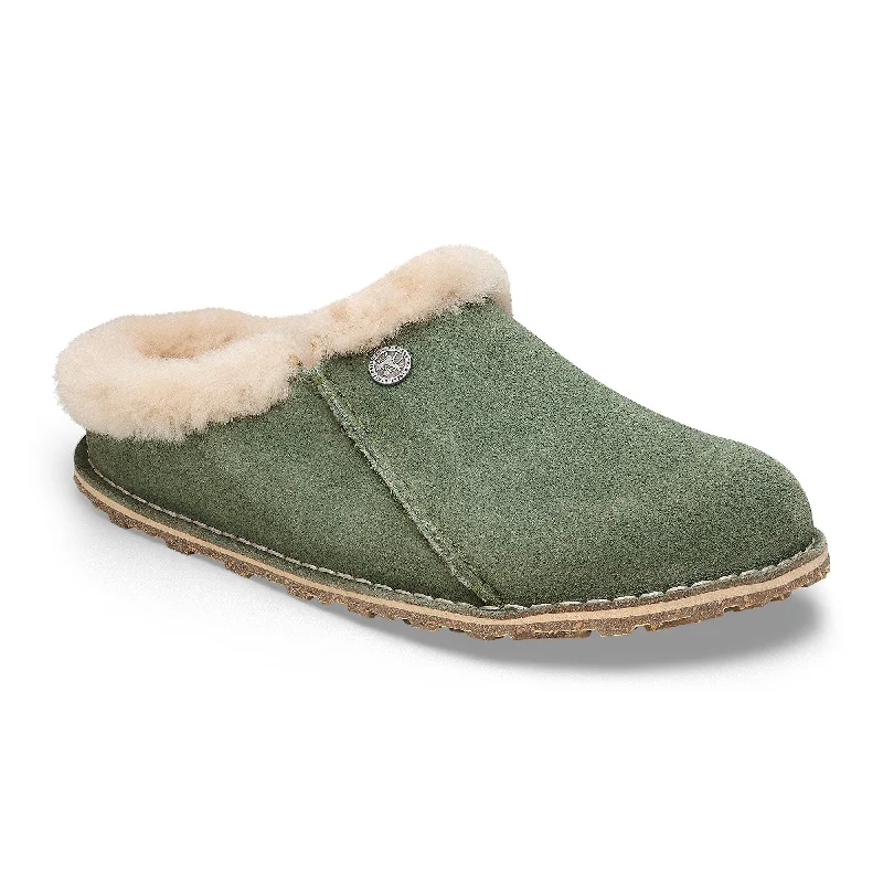 Birkenstock Zermatt Premium thyme suede/sandcastle shearling with rubber/cork sole