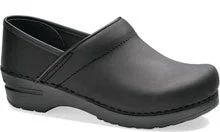 The Professional Narrow Clog in Black Oiled Leather