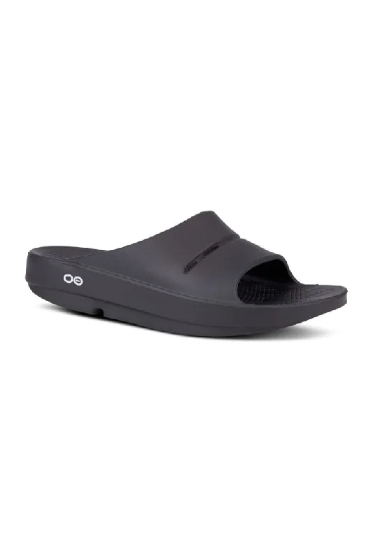 Oofos Unisex OOahh Black Slide Sandal